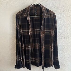 H&M Brown Plaid Men's Shirt